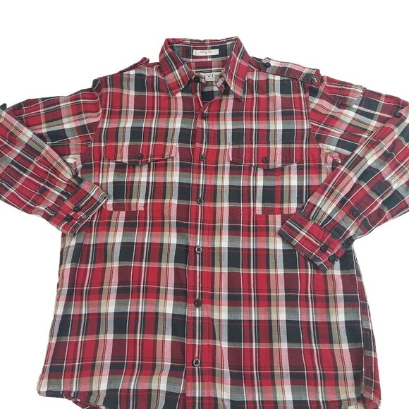 Orvis Mens Red Plaid Button-Up Long Sleeve Shirt Medium 100% Cotton - Picture 1 of 9